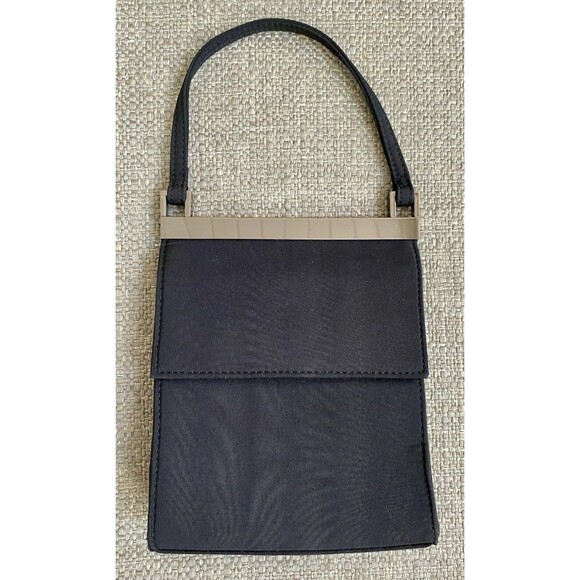 Elegant NINE WEST Small Black Evening Bag Satiny Purse VGUC - Picture 2 of 6